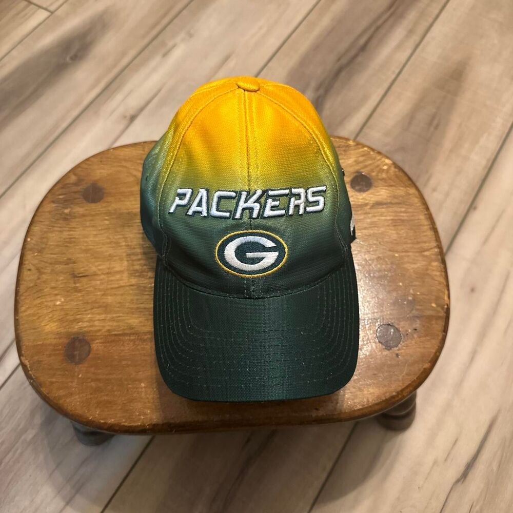 Vintage Y2K Green Bay Packers Hat Puma Gradient Ombre Strapback Cap